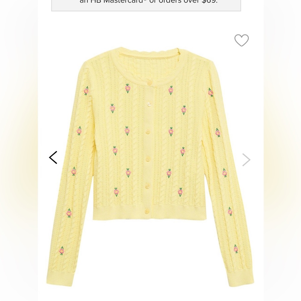 NWT MANGO Flowers Knit Button-Down Cardigan